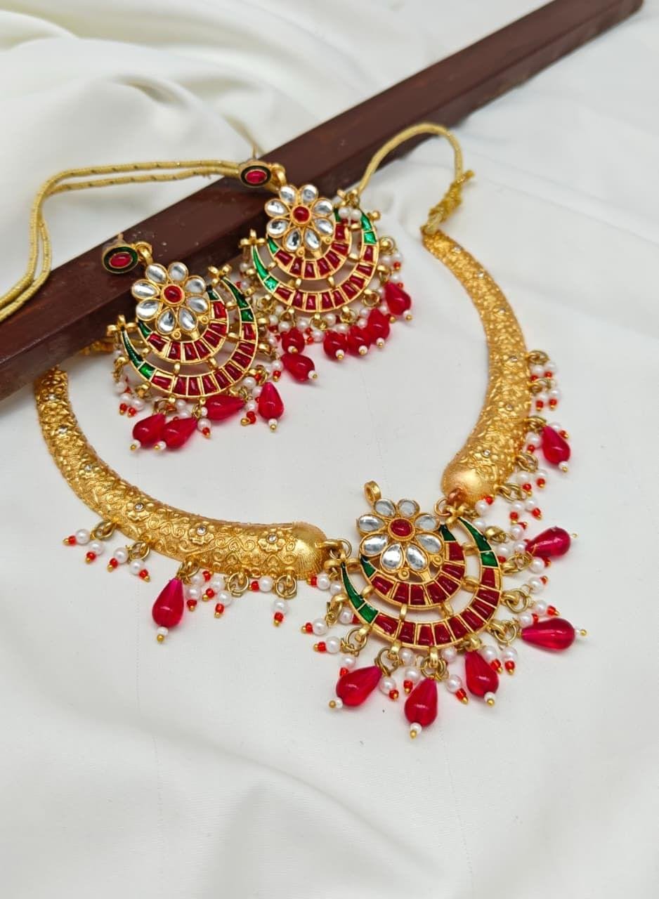 Traditional Necklace set for women Jewellery set with Earrings For Girls/Women / Jewellery Sets for Women Gold Plated