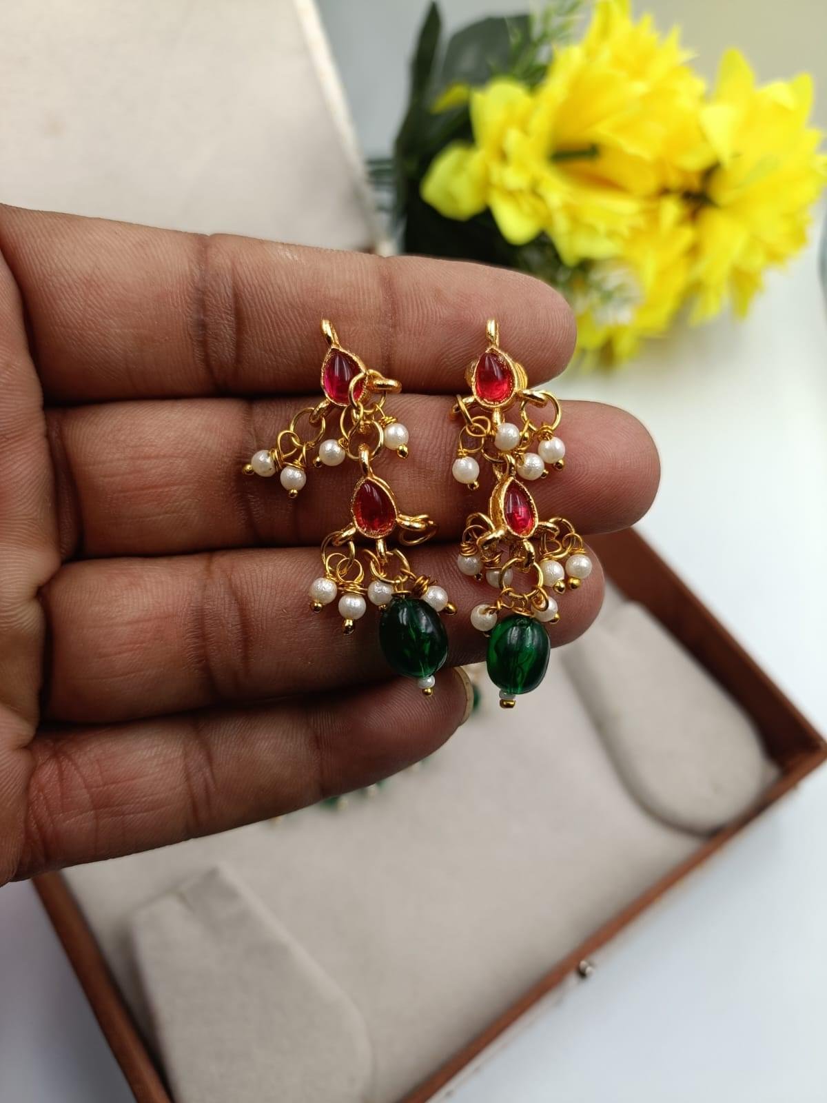 Maharani Green Pearl Rajputi Jewelry Set - 100% Premium Quality - Image 3