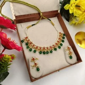 Maharani Green Pearl Rajputi Jewelry Set