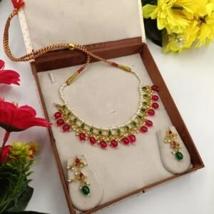 Royal Rajputi Gold Plated Har Set with Matching Earrings