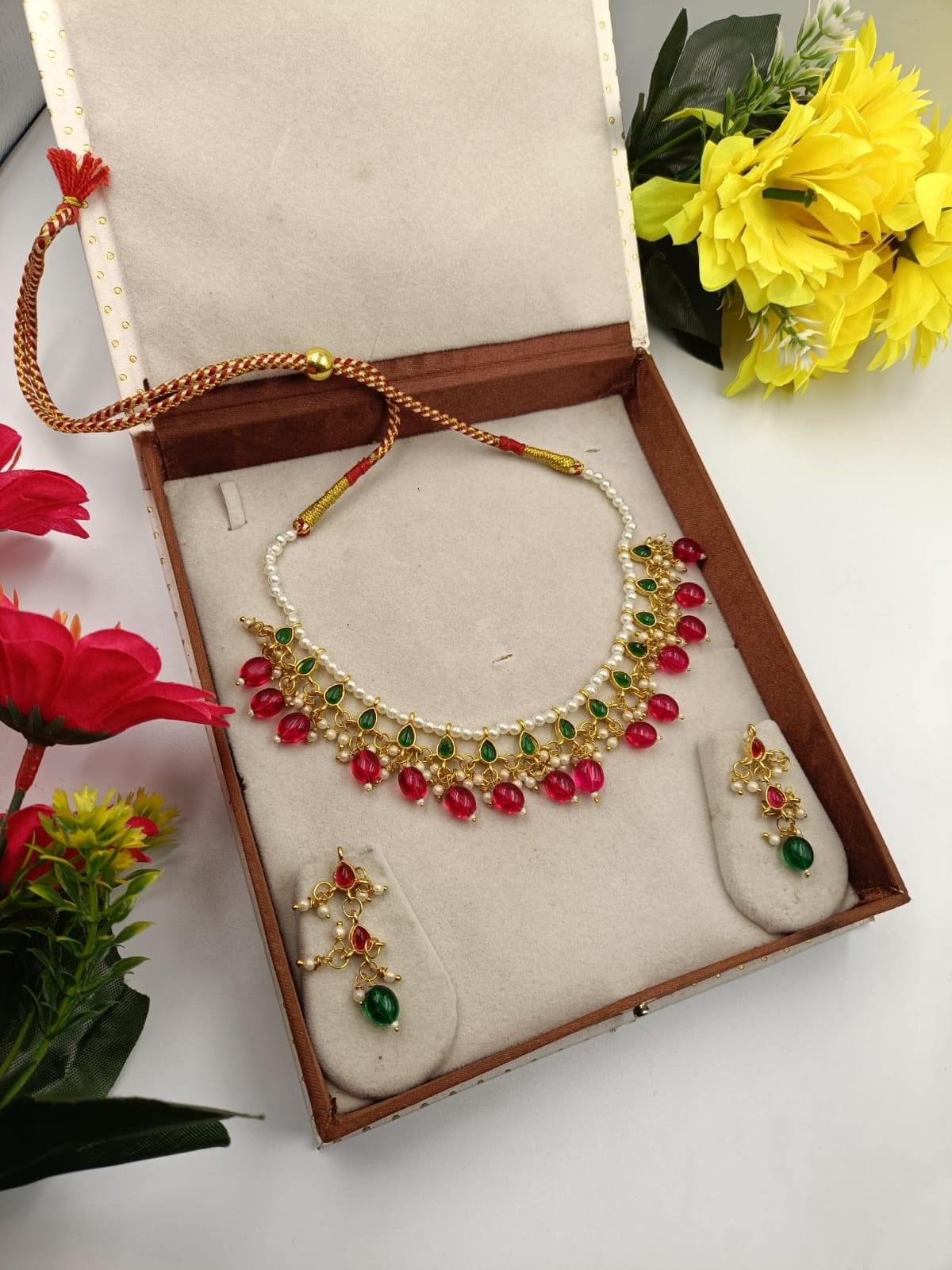 Royal Rajputi Gold Plated Har Set with Matching Earrings